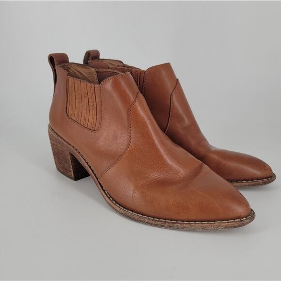 Madewell Brown Leather Pull On Kelci Chelsea Boot 6.5 - Picture 2 of 11